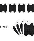Dope Carbon Fiber Style Car Door Handle Cup Protectors Stickers Kit, Anti Scratch Non Marking Film, 4 Pack, Black, Universal Fit