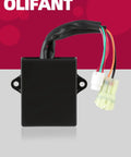 Front view of Ignition CDI Box for Banshee 350 YFZ350 1997-2006 Plug-and-Play 2 Plugs 4 Pins Replacement 3GG-85540-10-00 3GG-85540-11-00