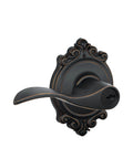 Accent Lever With Brookshire Trim Keyed Entry Lock In Aged Bronze For Easy Outside Key Access And Inside Turn Button Lock Reversible Lever