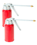 Heavy Duty Rust Free Steel Oil Pump Gun With Smooth Twist Spout Hassle Free Bottle For Quick Engine Lubing On Cars Bikes And Trucks, pack of 2 red oilers.