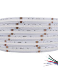 Coiled High Density COB LED Strip Lights 16.4 Feet RGBW Color Changing With 6000K Daylight White 24V DC Indoor Flexible Tape 3920 LEDs IP20 Ultra Bright Lit Ambience