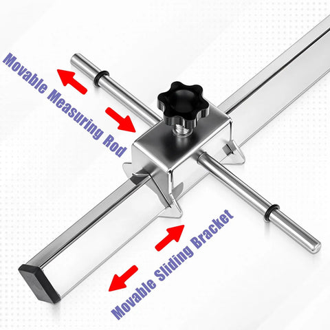 Derailleur Hanger Alignment Gauge Tool For 20 To 29 Inch Bikes Stainless Steel with Movable Measuring Rod and Sliding Bracket