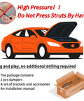 Illustration showing installation instructions for Lift Supports For Mercedes Sprinter 907 910 VS30 2018 Through 2024 front hood gas struts
