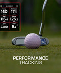 Game Changing Handheld Golf GPS Device With Shot Tracker And Range Finder showing performance tracking metrics on putter