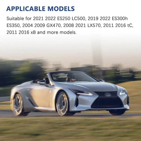 Silver Lexus convertible sports car, front view, suitable for models 2021 2022 ES250, LC500, GX470 on a sunny road