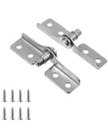 No Hassle Stainless Steel Flip Hinge Damper Set Two Pack includes screws, smooth stainless steel hinges for soft close cabinets