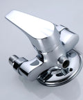 Modern Universal Ch Shower Mixer Faucet Deck Mount Hot & Cold Water Sink T & Shower Fixtures for ContemporaBathrooms and Kitchens, chrome finish, side view.