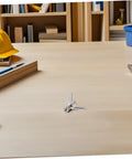 Stainless Steel Flange Butterfly Wing Bolts Kit M6x20mm With Locking Hole placed on a wooden table, surrounded by tools.