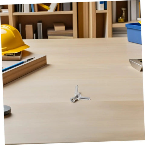 Stainless Steel Flange Butterfly Wing Bolts Kit M6x20mm With Locking Hole placed on a wooden table, surrounded by tools.