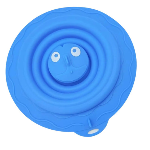 Drain Unclogger Flexible Bath Drain Cover Sealing Stopper, round blue silicone design, lightweight for easy use.