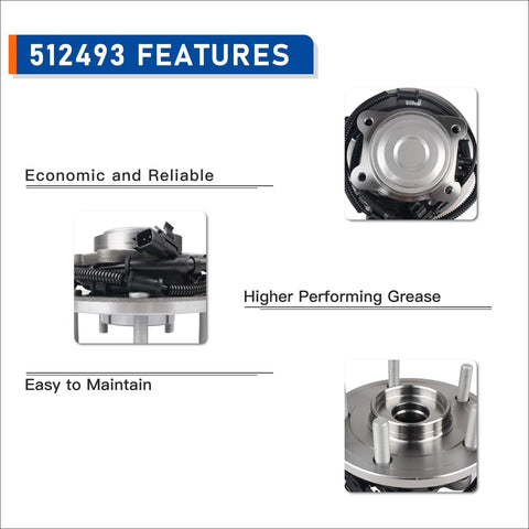 Rear Wheel Hub And Bearing Assembly Fits 2012-2016 Chrysler Town And Country, 2012-2020 Dodge Grand Caravan shown with features