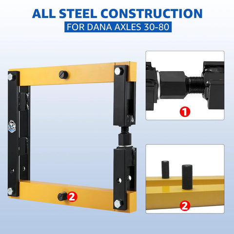 Differential Housing Case Spreader For Dana 30, 44, 60, 70 And 80 Series with heavy-duty steel construction and red powder coat.