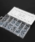 All In One Self Tapping Screw Kit 200 Piece Durable Zinc Iron Screws With Thread Storage Case for DIY and repair projects