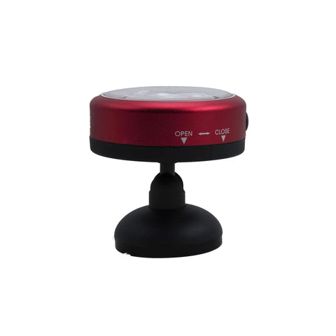 Side view of Rotating Magnetic Work Light With Six SMD LEDs 375 Lumens, showing red aluminum shell and adjustable head.