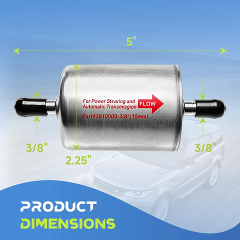Three Eighth Inch Magnetic Inline Transmission And Power Steering Filter Replacement dimensions diagram