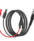 Automotive Oscilloscope Probe Kit With 20 To 1 Attenuator Back Probe Pins And 3M BNC To Banana Cable shown coiled on white background.