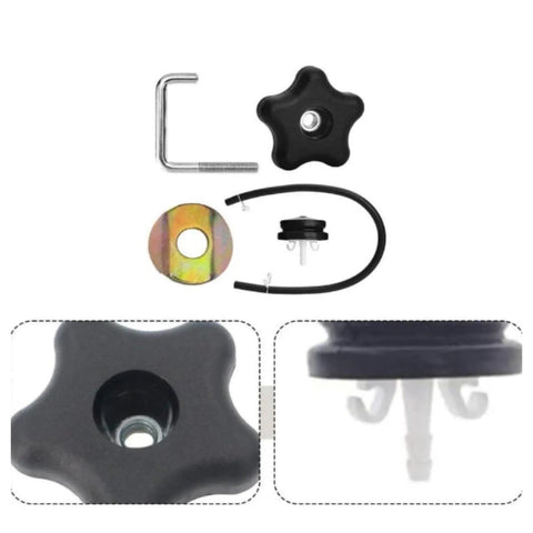 Secure Your Heavy Duty Snowblower Handle With This Tough Metal Alloy Lock Kit And Durable Pp Plastic Hardware For Ultimate Winter Control Performance; black knob kit