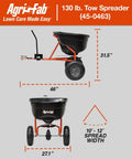 Heavy Duty 130 Lb Broadcast Spreader For Seed Fertilizer Salt Ice Melt With Universal Hitch And 12 Foot Spread For Riding Mowers