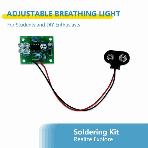 Breathing Light Soldering Practice Kit With LED Electronics Assembly For Teens And Beginners, PCB board with wires