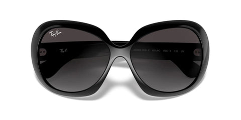 Women's RB4098 Jackie Ohh II Butterfly Sunglasses Black to Light Grey Gradient Lenses 60mm Frame Medium Fit Polarized UV Protection