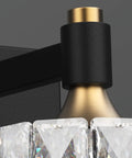 Close-up of crystal orb detail on Three Light Crystal Bathroom Vanity Light Fixtures Over Mirror Black Modern Dimmable LED Wall Lights
