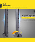 All-In-One Squat Rack For Home Gym Heavy-Duty Steel Weightlifting Stand adjustable height settings