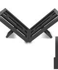Indoor Outdoor Firewood Rack Portable Wood Log Holder Built From Black Steel Heavy Duty Firewood Stand For Fireplace Or Firepit No Assembly Needed Unfolds In Seconds Keeps Firewood Organized And Ready To Burn