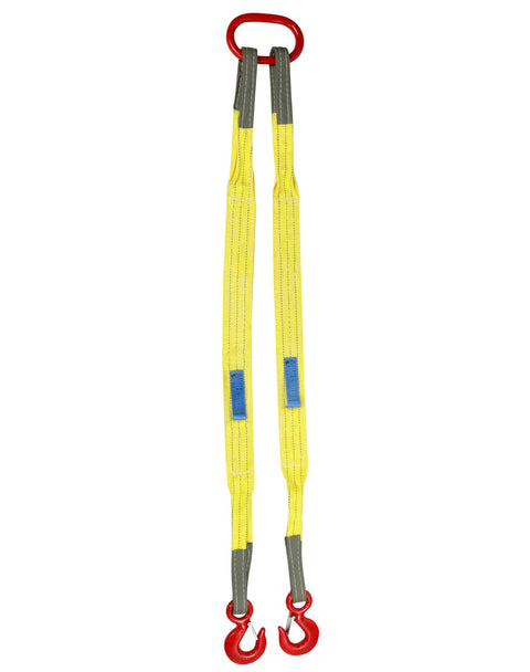 Heavy Duty Two Leg Bridle Web Sling With 4.92 Foot Length And 13227 Lb Capacity For Safe Lifting And Rigging In Construction Warehousing