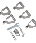 Heavy Duty Window Well Cover Hardware Kit With Zinc Plated Steel Spring Clamps For Corrugated Metal Or Plastic Wells Secure Emergency Egress Weather Proof Build Plus Wrench Included 5 clamps, screws, nuts, washers, wrench