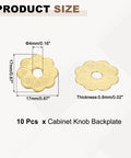 Set Of 10 Vintage Brass Cabinet Backplates With 1 Inch Floral Flower Shape Washers for Doors Drawers Cupboards and Closets