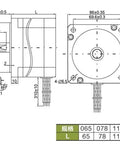 Top Shelf High Precision Helical Planetary Gearbox Speed Reducer Built For NEMA34 Stepper Motors showing dimensional drawing.
