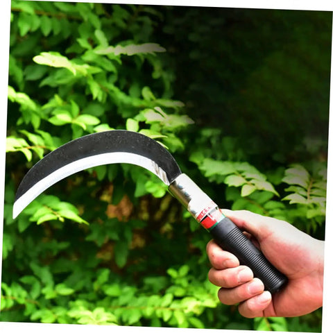 Person holding Durable Gardening Weeder Tool Set In 2 Pack, Multipurpose Weeding Hook with metal blade and ergonomic handle