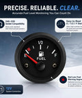 Boat Fuel Gauge 2 Inch 52mm Red With ABS And Metal Shell Built Tough Scratch Resistant And Corrosion Resistant Marine Fuel Meter Easy Install Shows E Half F For Boat Fuel Level black 12V dial