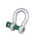 Heavy Duty Green Pin Anchor Shackle One And A Quarter Inch Pin Galvanized Alloy Steel Nine And A Half Ton Working Load Limit Six To One Safety Factor Weatherproof Marine Rigging Shackle For Lifting Towing And Industrial Use