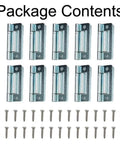 Heavy Duty Cranked Flush Cabinet Hinge 50x23mm Zinc Plated With Screws, Ideal For Caravan, RV, Mobile Home And Cupboard Doors, Durable Steel Construction, 10 Pack