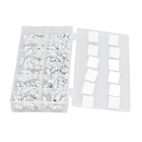 130 Piece SAE Zerk Grease Fittings Kit With 12 Types Brass And Zinc Nipples For Equipment Maintenance Rustproof Grease