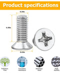 Close-up of screw dimensions for 16Pc Stainless Steel Car Brake Disc Rotor Screws Kit For Front And Rear Rotors Retaining Bolts And Hardware