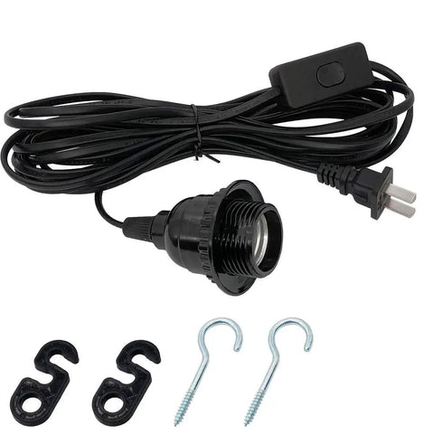 Plug In Industrial Pendant Light Kit With E26 E27 Socket And 19.69 Foot Cord On Off Switch Retro Hanging Lights For Living Room And Bedroom Bulb Not Included CE Certified Durable Heat Resistant Cord Loft Style Home Decor