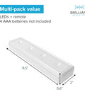 Warm White Wireless LED Light Bar 8.5 Inch For Under Cabinets And Above Sinks With Remote Dimmer Tap Light Battery Operated