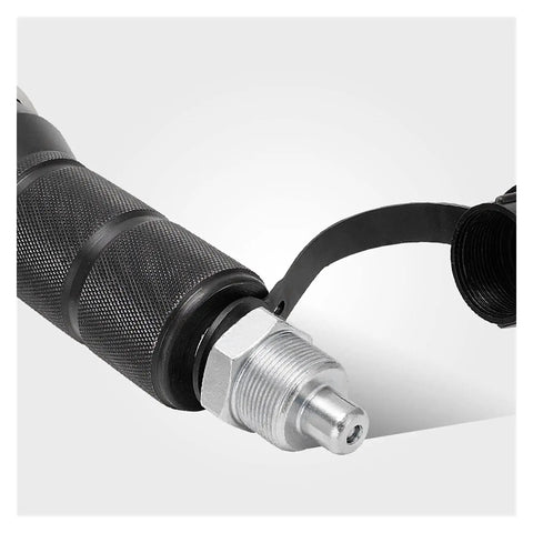 Heavy Duty Hydraulic Pipe Crimping Tool For Industrial Use Durable Pressing Tool With Large Piston Non Slip Grip Easy Clamp Long Lasting Performance For Warehouse Plumbing And Tube Fittings, close-up of metal crimp head