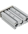 Three Rod Pneumatic Cylinder MGPM12 40Z 12mm Bore side view showing guide rods and mounting base