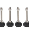 Heavy Duty Adjustable Furniture Leveling Feet With Nylon Support Legs And Rubber Anti Slip Pads, Height Adjustable Up To 100mm For Tables And Chairs, Easy Install Stabilizers For Uneven Floors, shown as 4 black base feet