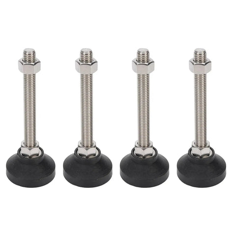 Adjustable Rubber Leveling Feet For Home And Office Shelves 4 Pcs Set Height Up To 100mm D50 Base M12 Thread Quiet Anti Slip Stabilizers For Tables Cabinets Desks And More, 4-pack