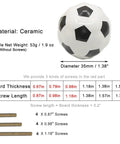 Solid Ceramic Soccer Knobs Four Pack Football Drawer Handles For Kids Bedroom And Man Cave Sports Decor Dresser Cabinet Pulls Easy Install Badass Home Gear with detailed measurements and screws.