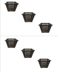 11 By 9 Inch Square Plastic Slotted Mesh Pond Plant Baskets For Water Gardens Ponds And Aquariums Six Pack displayed in two rows.