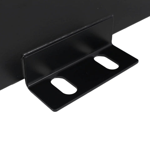 Close-up of mounting bracket on heavy duty hydraulic reservoir with strainer tank for 5 or 10 gallon capacity built from 14 gauge steel
