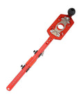 Kickass Pro Grade Multi Functional Router Circular Cutting Template with red aluminum body and dual measurement scales for precision woodworking.
