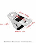 Durable Heavy Hitter 8 Pack Gray Low Profile Mini Caster Wheels With Manganese Brackets, 28mm size, detailed angle view of mount.