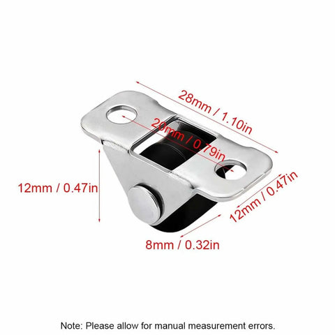 Durable Heavy Hitter 8 Pack Gray Low Profile Mini Caster Wheels With Manganese Brackets, 28mm size, detailed angle view of mount.