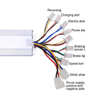 Beefy 500W Brushed Motor Controller For 36V Electric Bikes With Aluminum Alloy Housing And Heat Dissipation Grooves, Easy Plug And Play Installation showing wiring connections